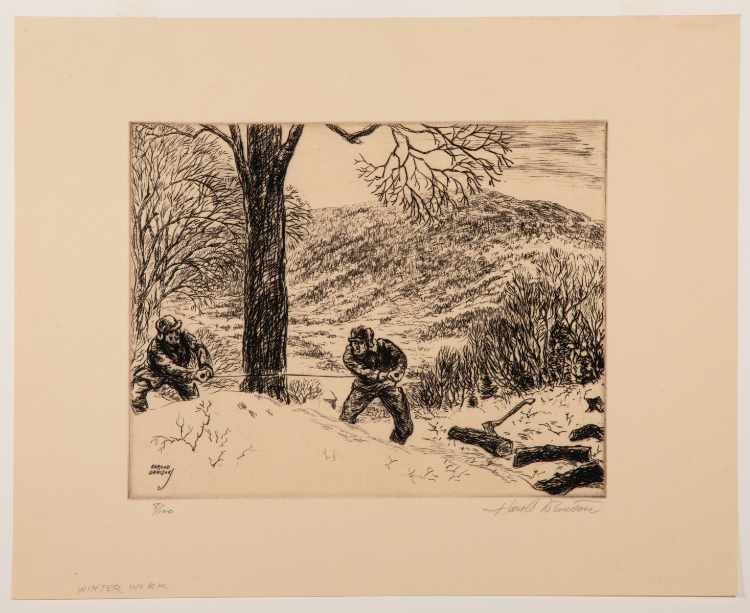 HAROLD DENISON (1887-1940) FOUR PENCIL SIGNED ETCHINGS