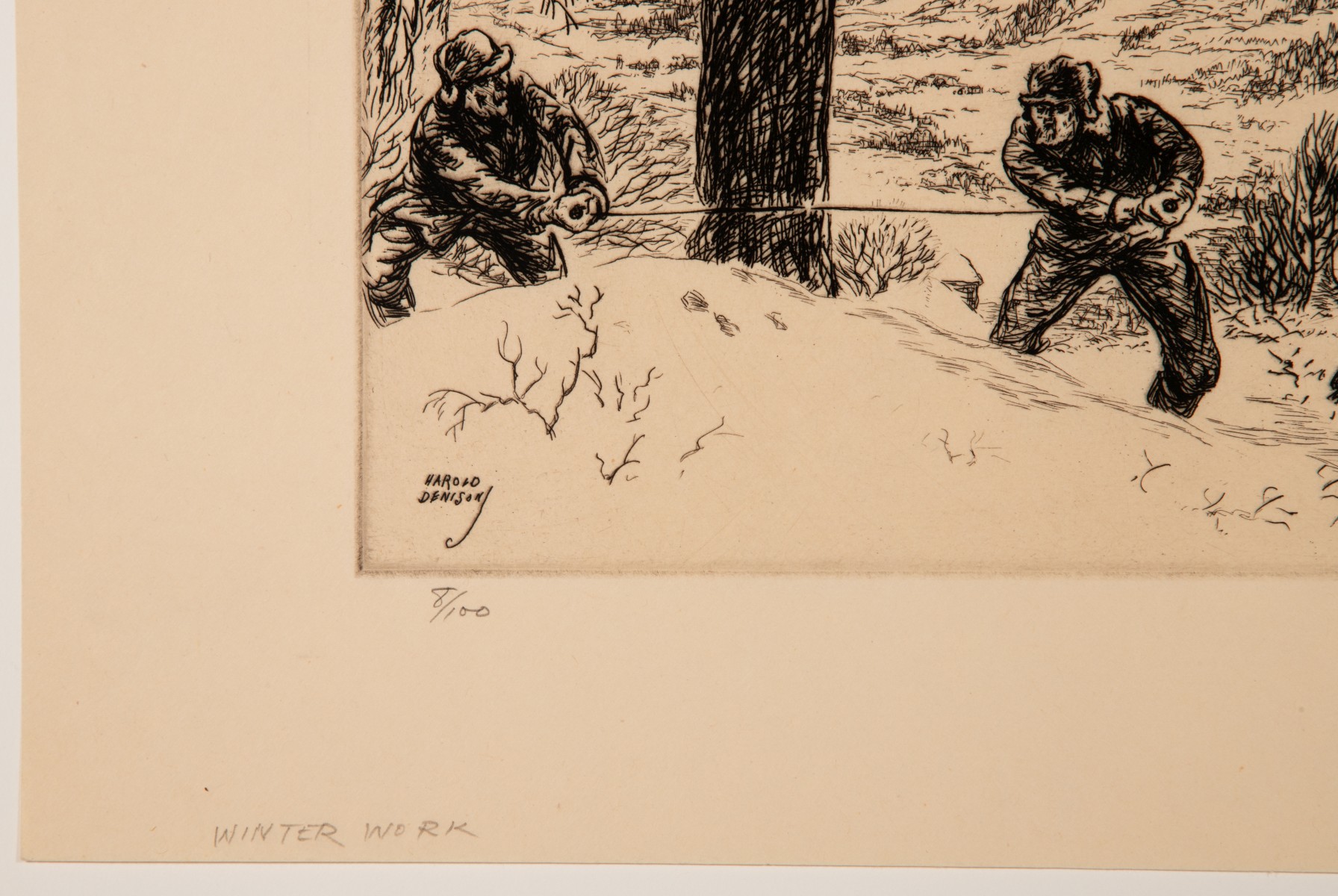 HAROLD DENISON (1887-1940) FOUR PENCIL SIGNED ETCHINGS