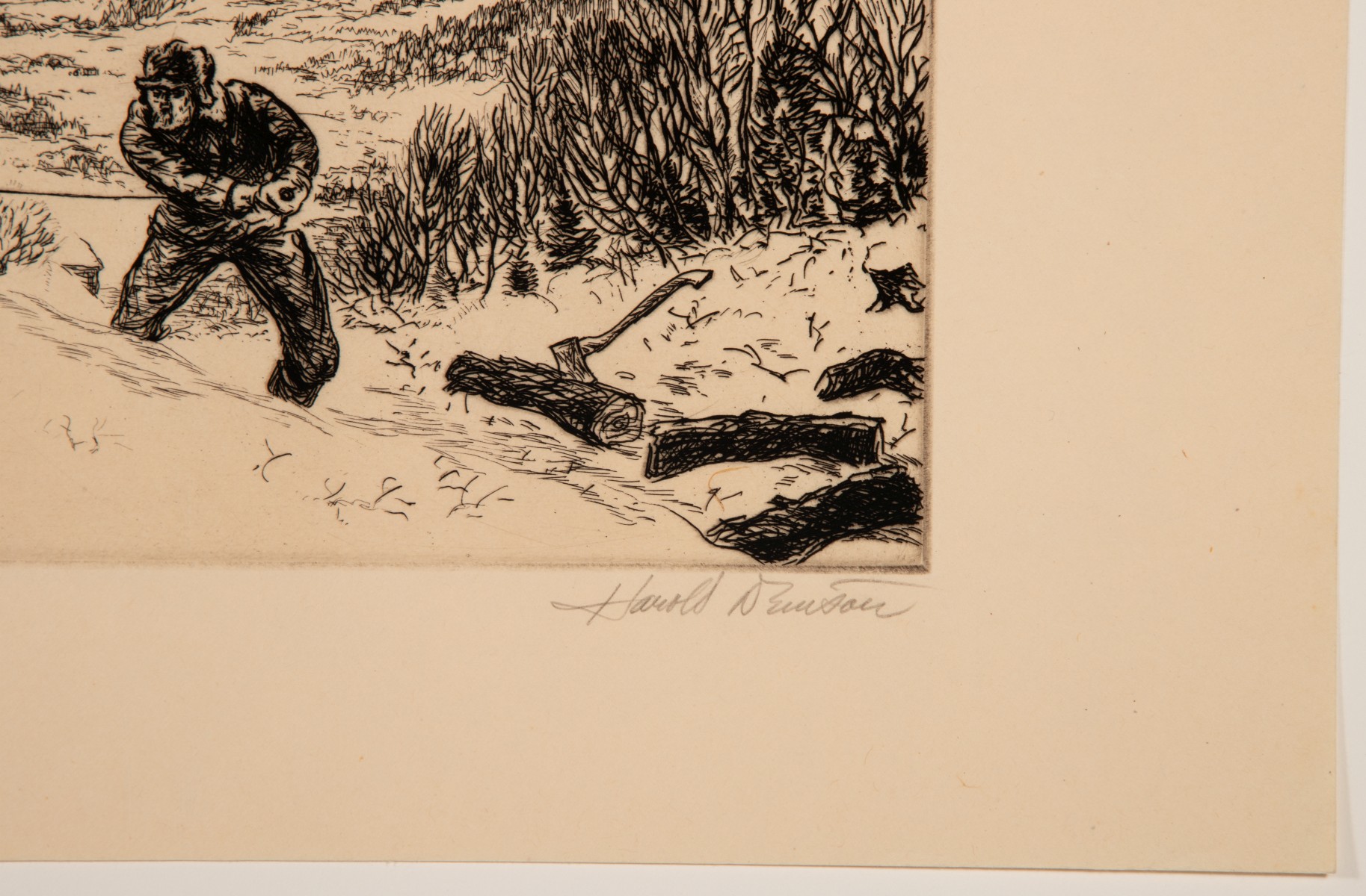 HAROLD DENISON (1887-1940) FOUR PENCIL SIGNED ETCHINGS