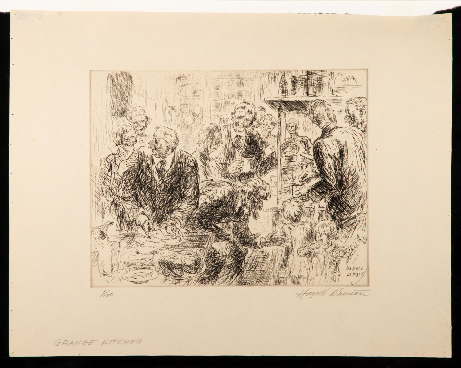 HAROLD DENISON (1887-1940) FOUR PENCIL SIGNED ETCHINGS