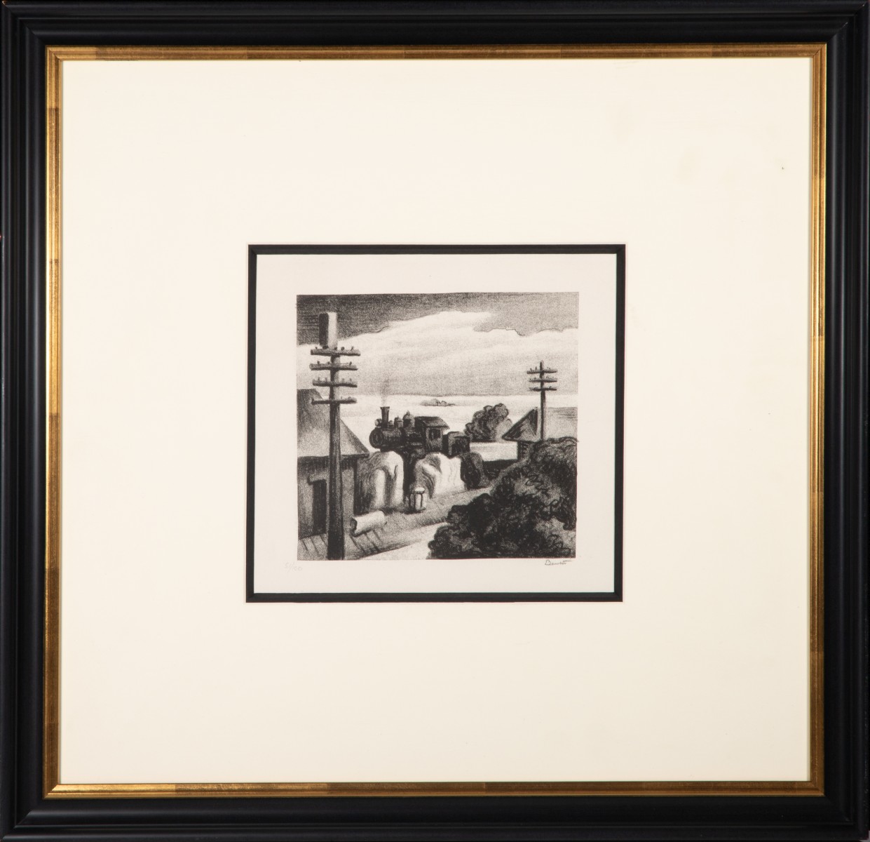 THOMAS HART BENTON (1889-1975) PENCIL SIGNED LITHOGRAPH