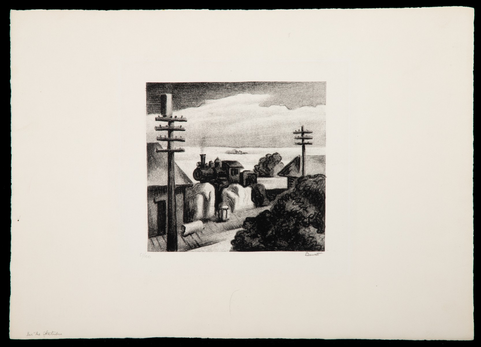 THOMAS HART BENTON (1889-1975) PENCIL SIGNED LITHOGRAPH