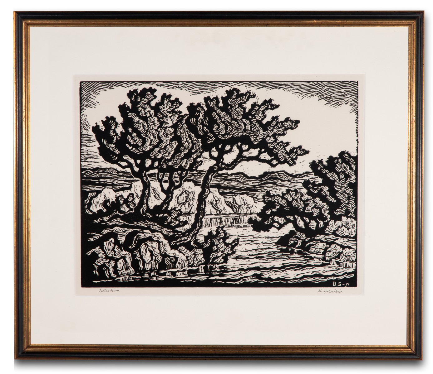 BIRGER SANDZÉN (1871-1954) PENCIL SIGNED BLOCK PRINT