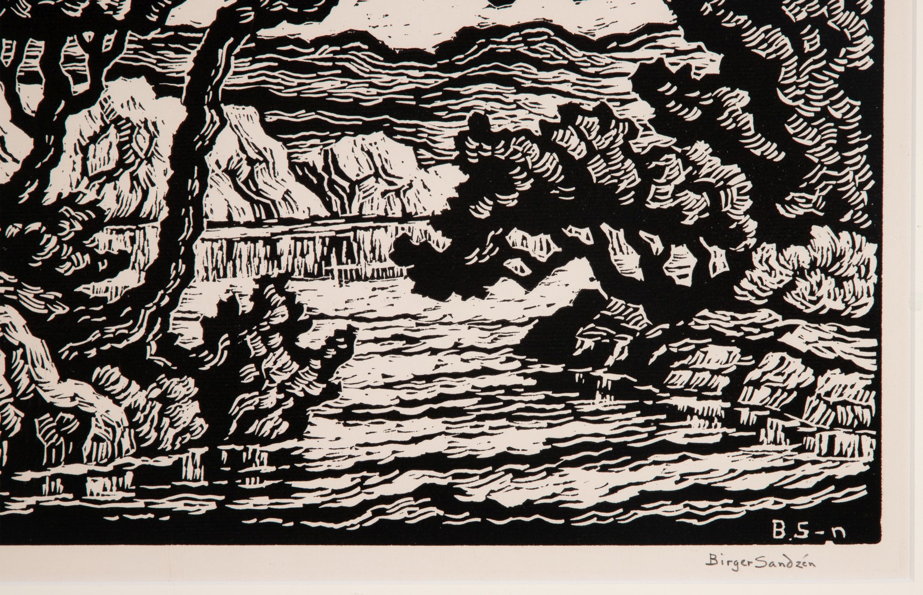 BIRGER SANDZÉN (1871-1954) PENCIL SIGNED BLOCK PRINT