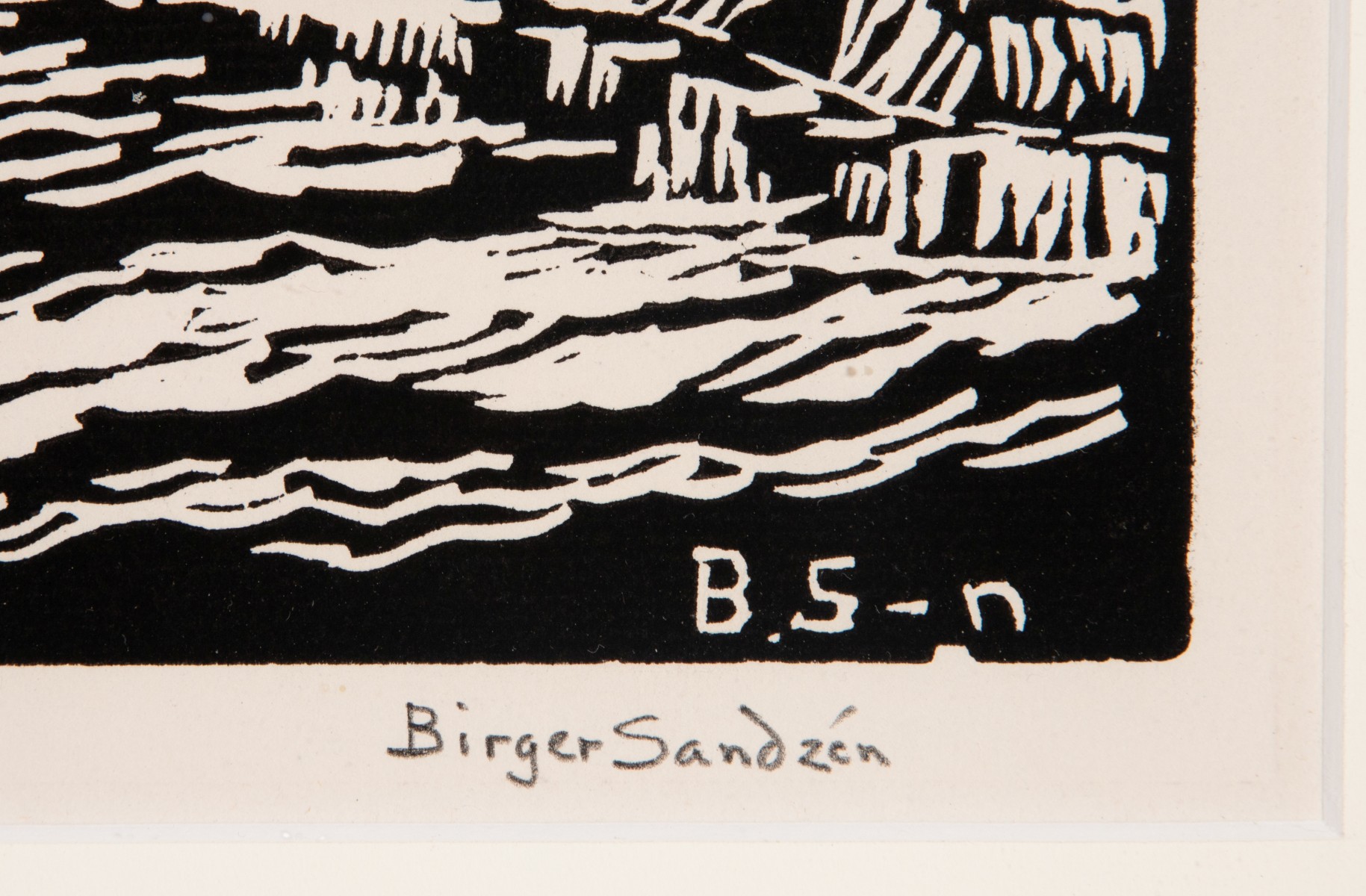 BIRGER SANDZÉN (1871-1954) PENCIL SIGNED BLOCK PRINT