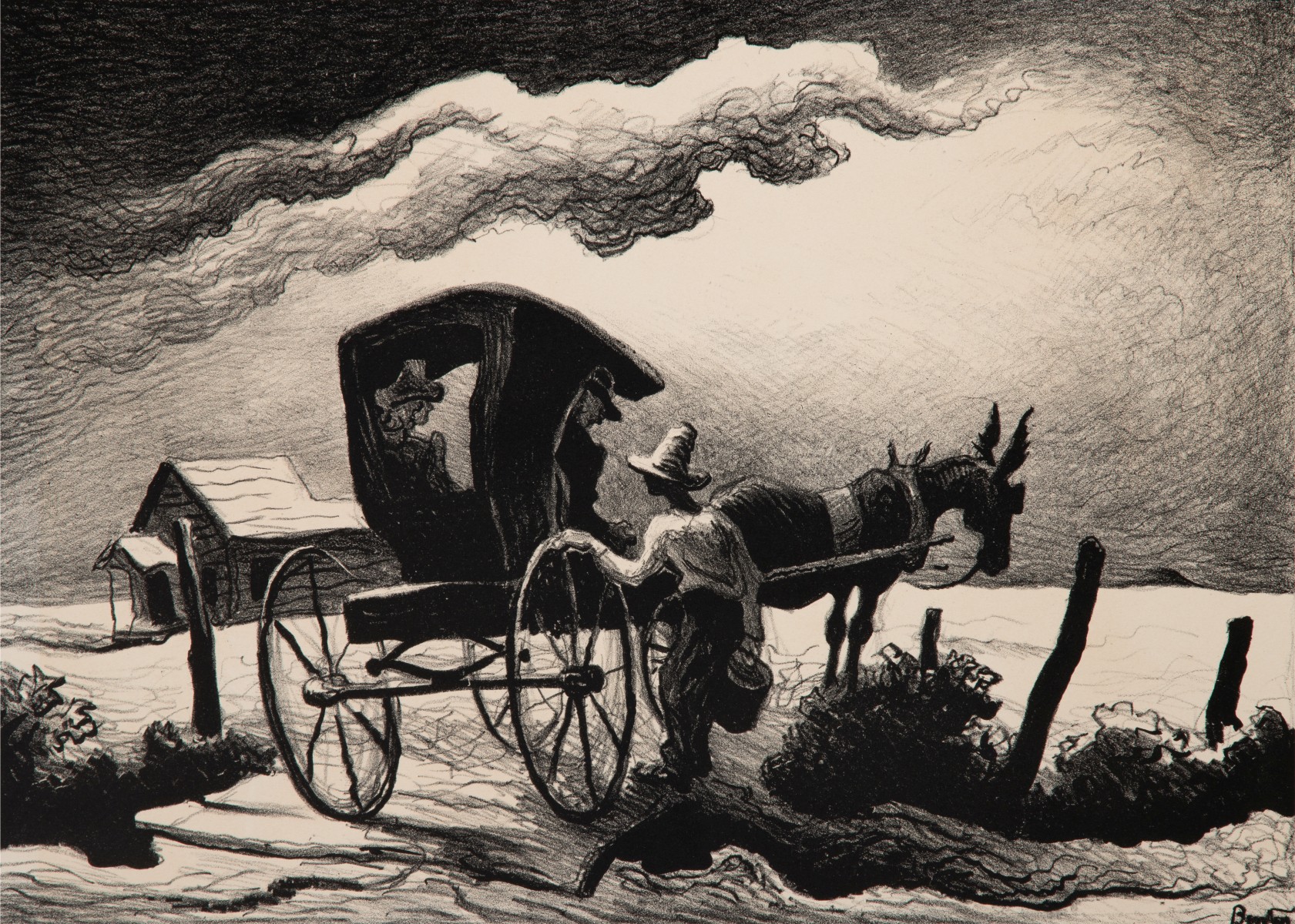 THOMAS HART BENTON (1889-1975) PENCIL SIGNED LITHOGRAPH
