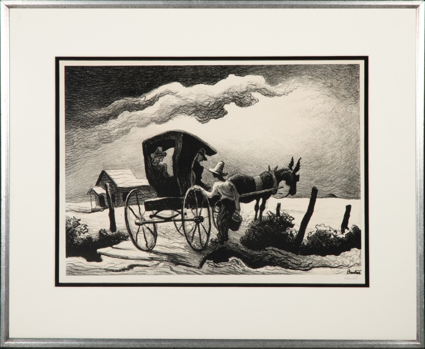 THOMAS HART BENTON (1889-1975) PENCIL SIGNED LITHOGRAPH