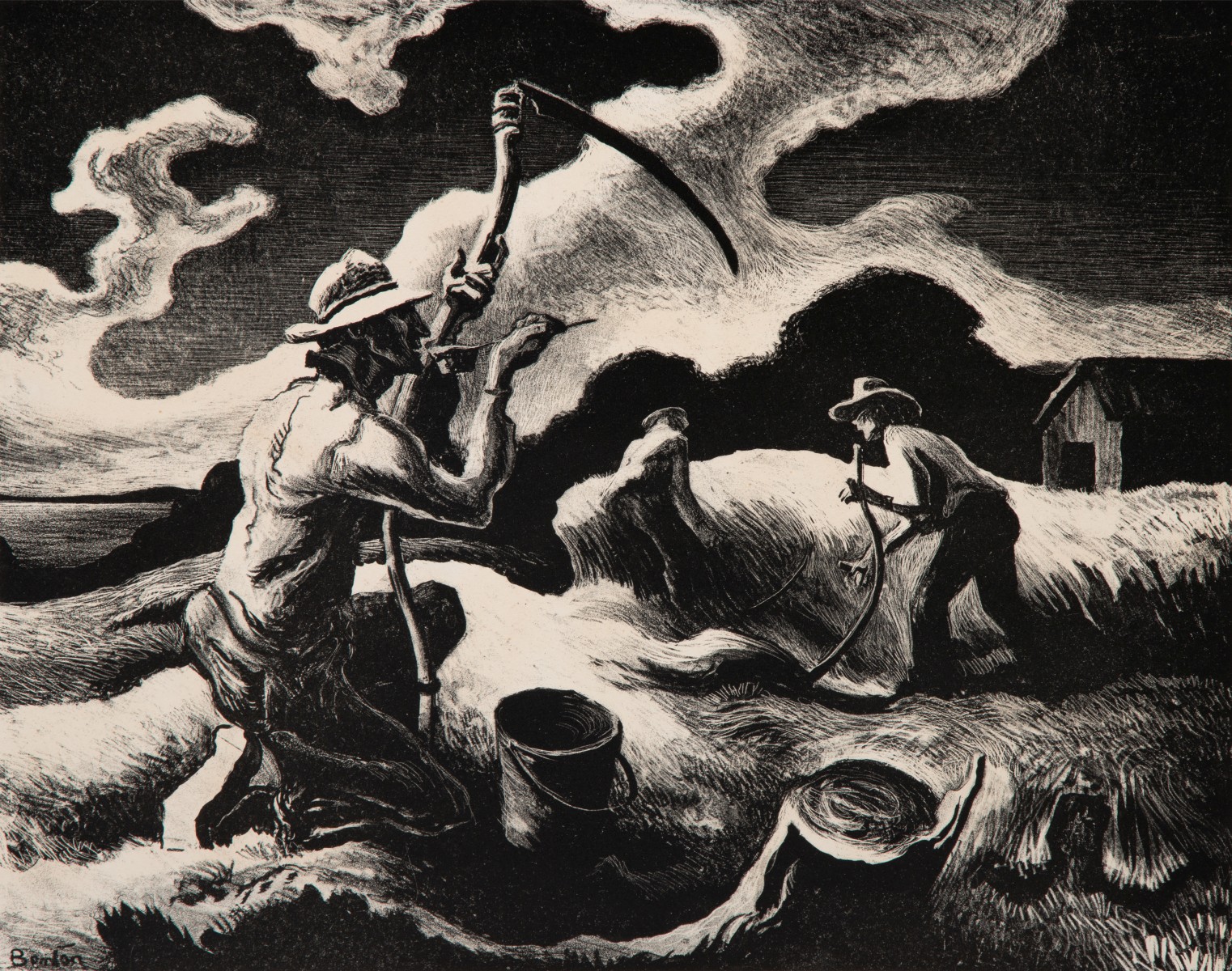THOMAS HART BENTON (1889-1975) PENCIL SIGNED LITHOGRAPH