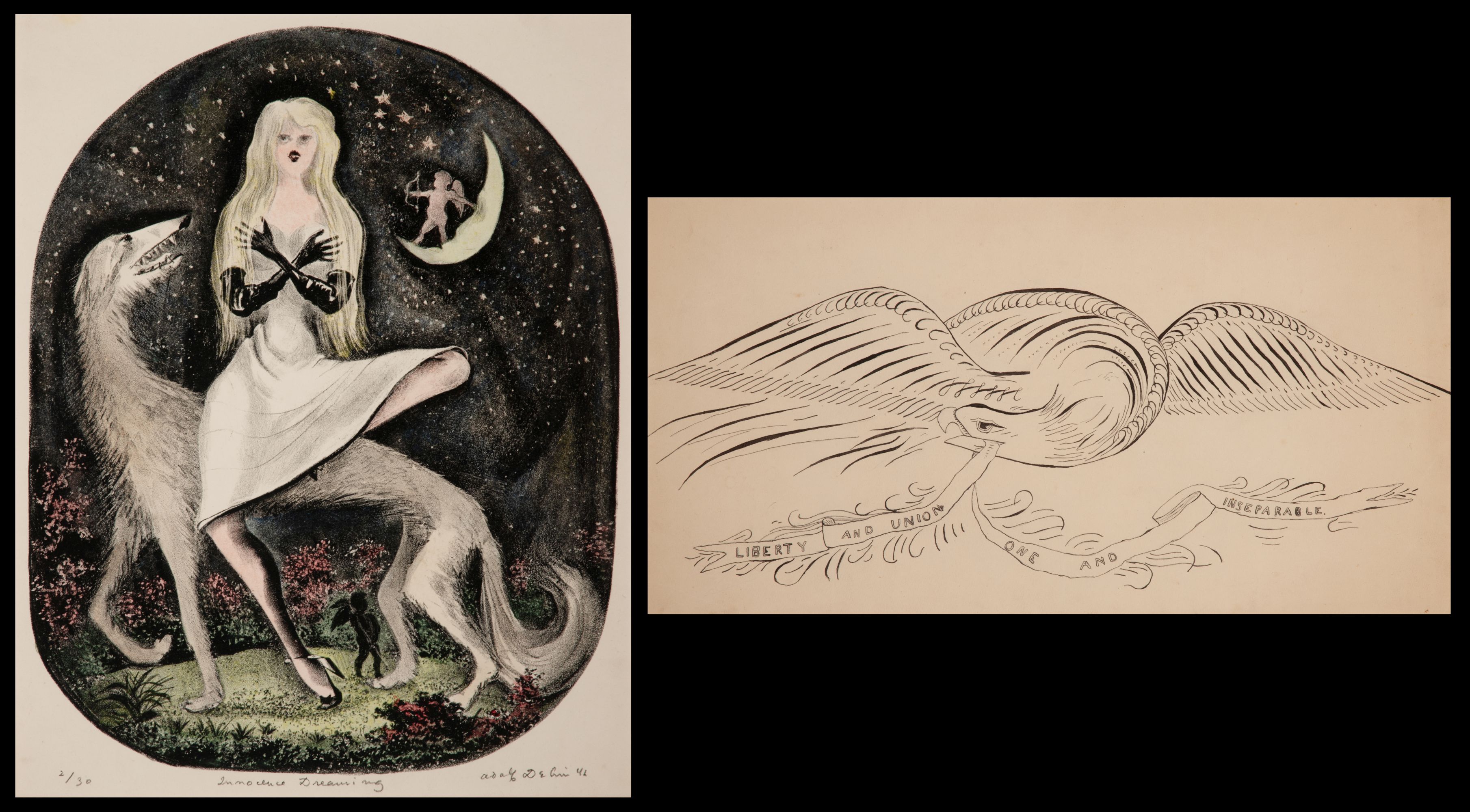 ADOLF DEHN (1895-1968) LITHOGRAPH AND INK DRAWING