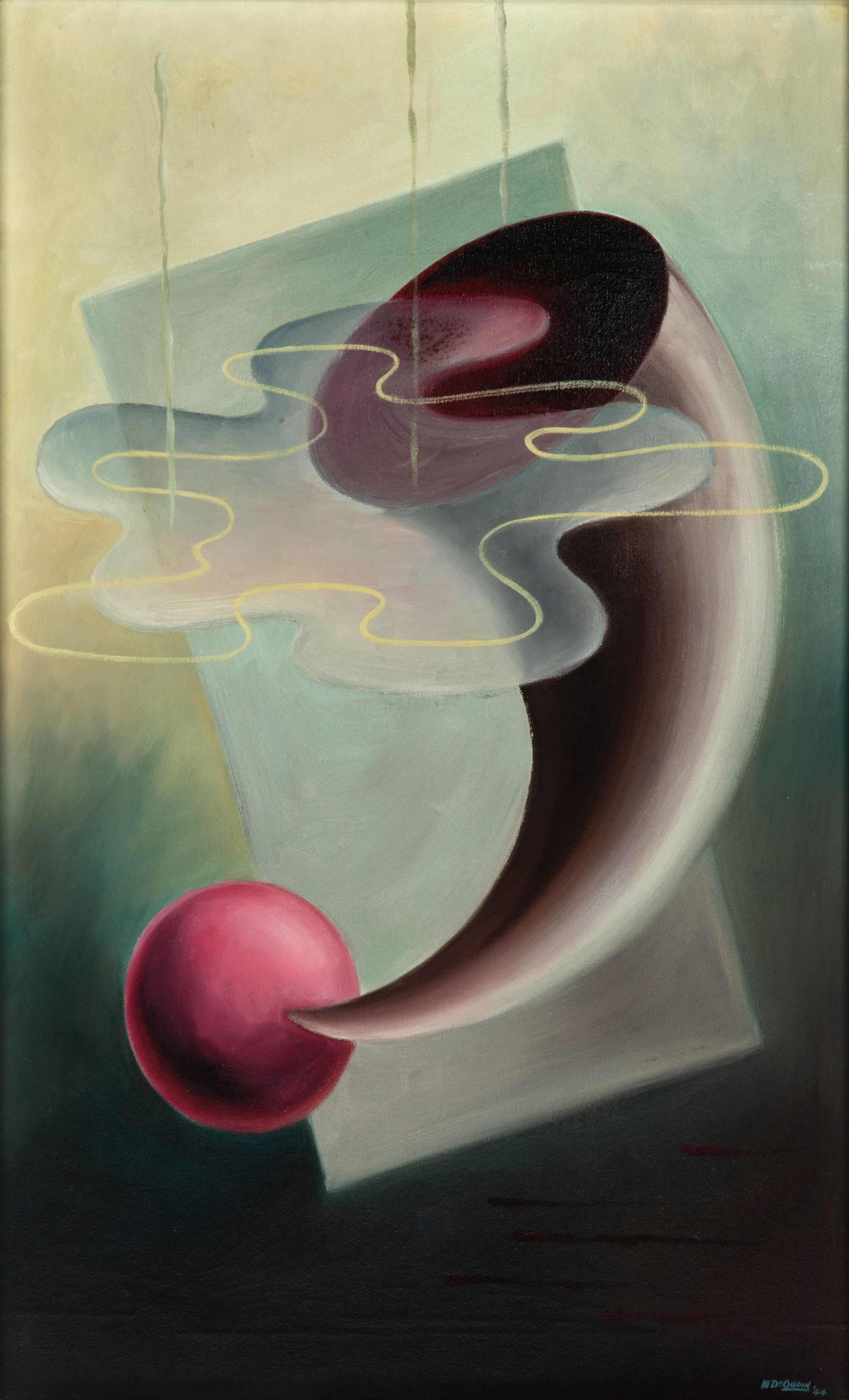 WAYNE DuQUOIN (1913-2003) 1944 SURREAL ABSTRACTION O/C