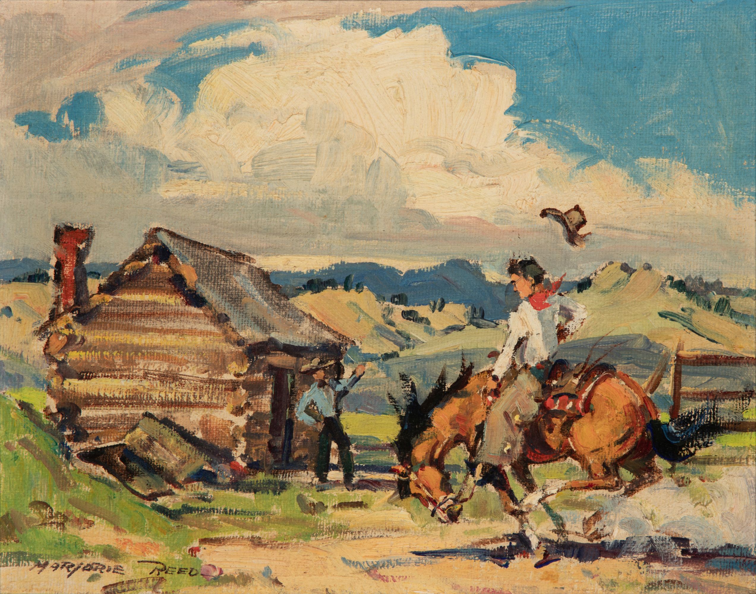 MARJORIE REED (1915-1996) OIL ON CANVAS BOARD