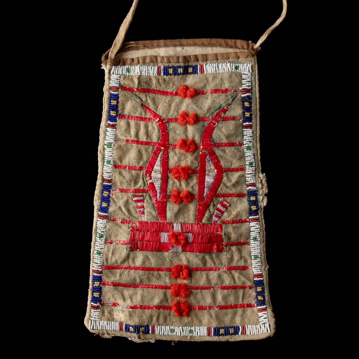 A LAKOTA WOMAN'S BAG WITH ELK DREAMER MOTIF CIRCA 1885