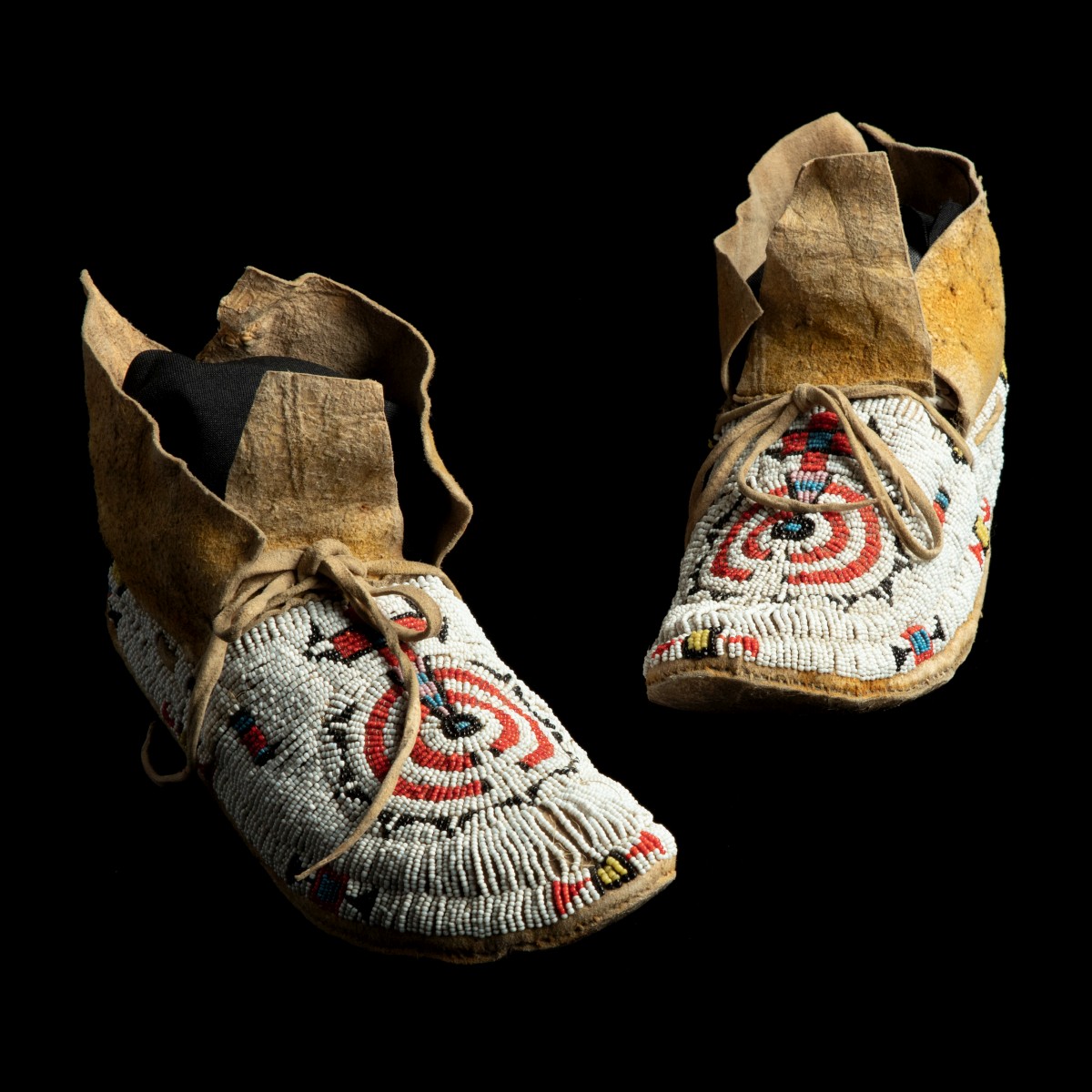 A PAIR CHEYENNE BEADED MOCCASINS CIRCA 1910
