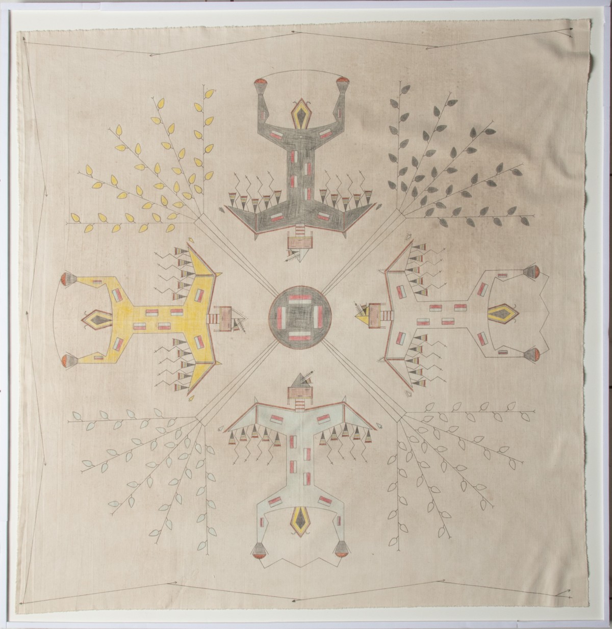 A NAVAJO SAND PAINTING MEMORY AID ATTRIBUTED TO HATHALE