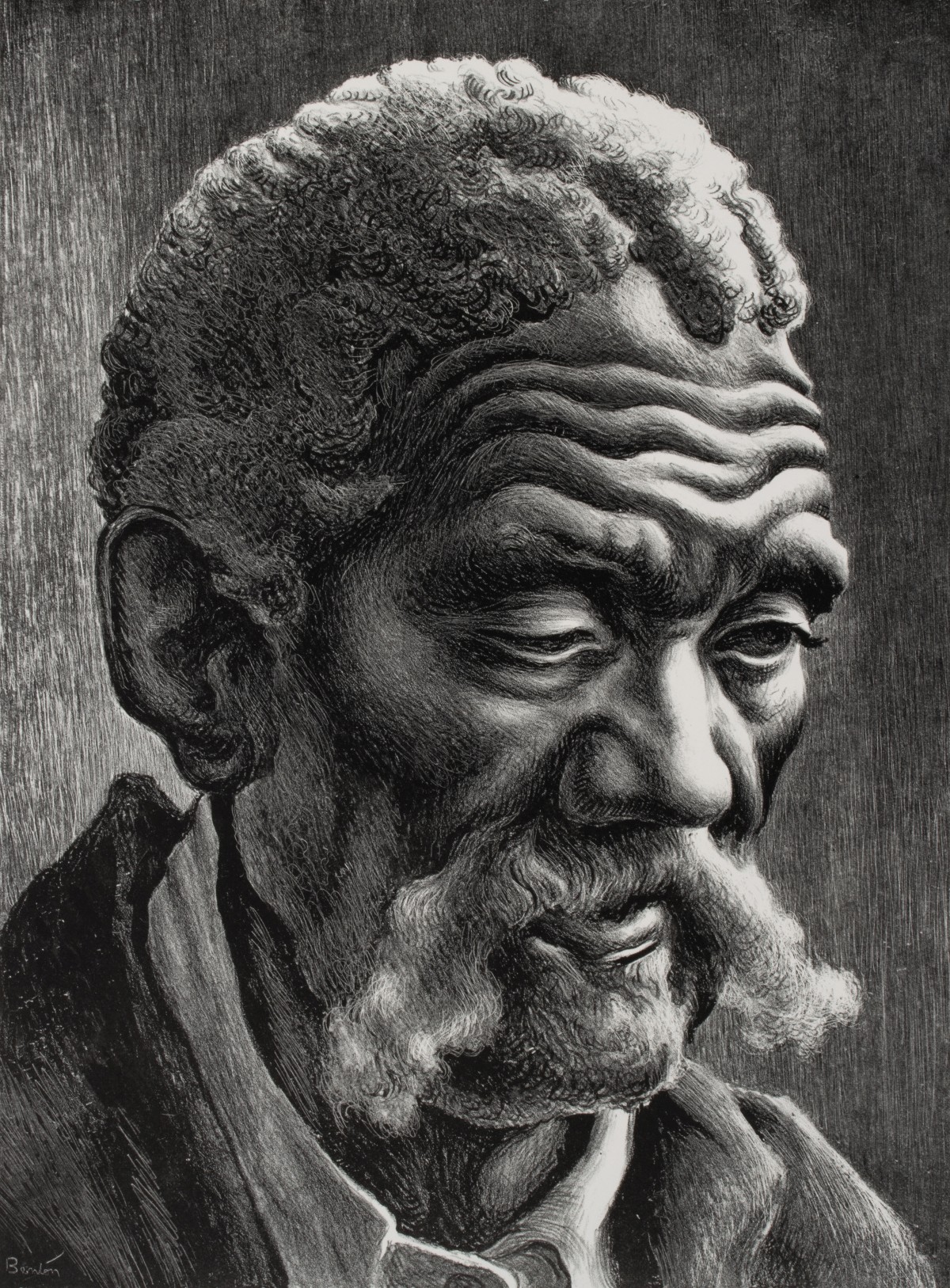 THOMAS HART BENTON (1889-1975) PENCIL SIGNED LITHOGRAPH