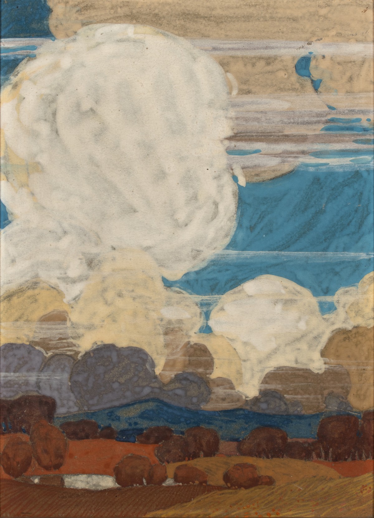 JESSIE ARMS (1883-1971) EARLY GOUACHE ON ARTIST'S BOARD