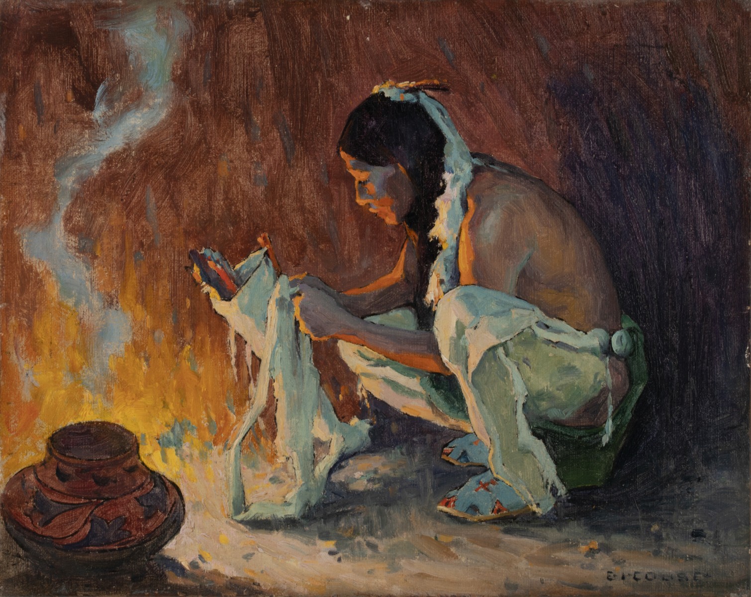 EANGER IRVING COUSE (1866-1936) NEWLY DISCOVERED OIL