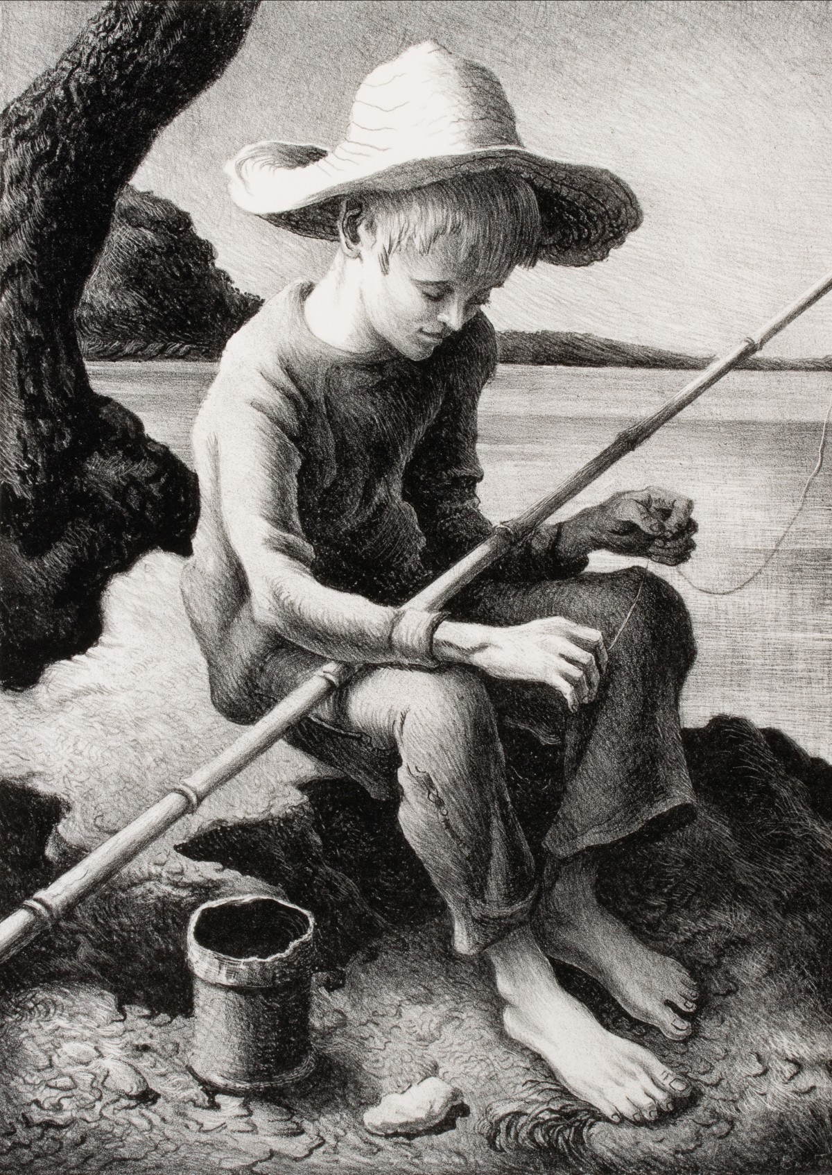 THOMAS HART BENTON (1889-1975) PENCIL SIGNED LITHOGRAPH