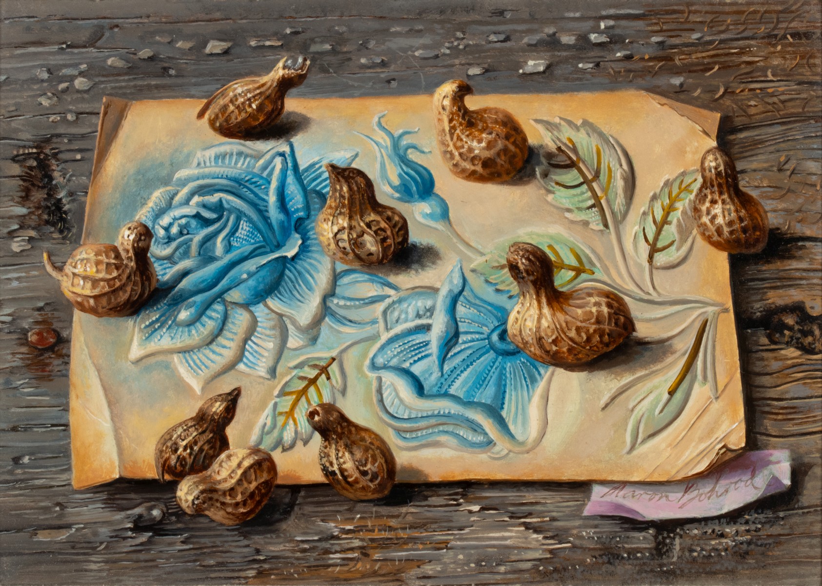 AARON BOHROD (1907-1992) TROMPE-L'OEIL OIL ON PANEL