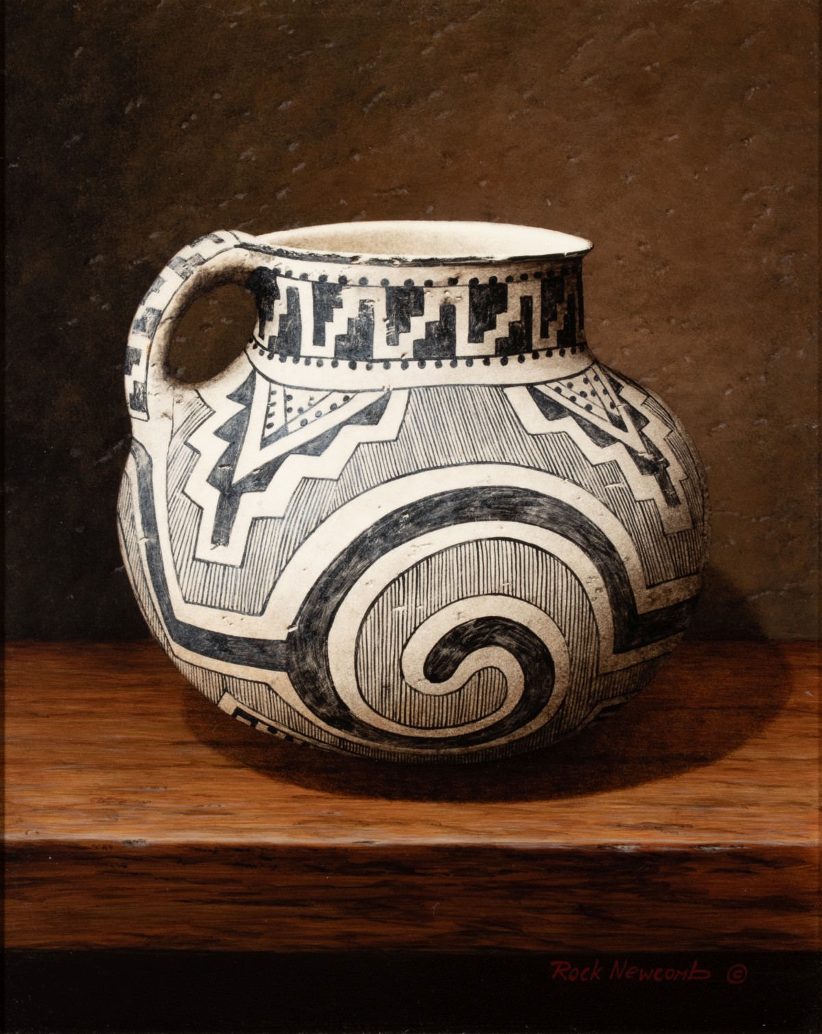 ROCK NEWCOMB (BORN 1945) ACRYLIC ON MASONITE