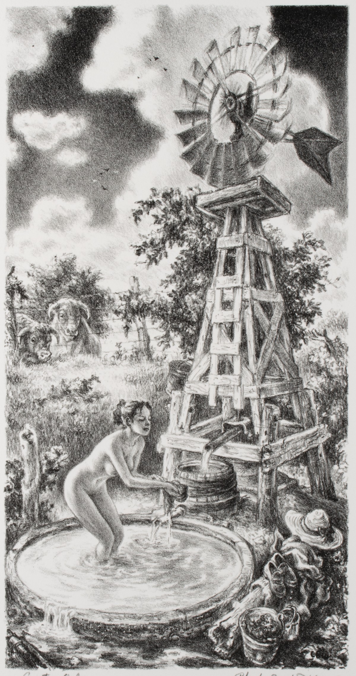 CHARLES BANKS WILSON (1918-2013) PENCIL SIGNED LITHO