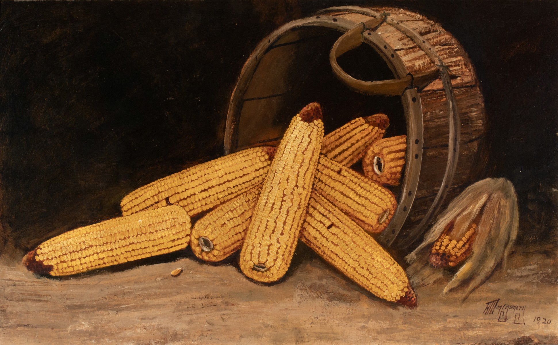 ALFRED MONTGOMERY (1857-1922) LARGE OIL ON BOARD