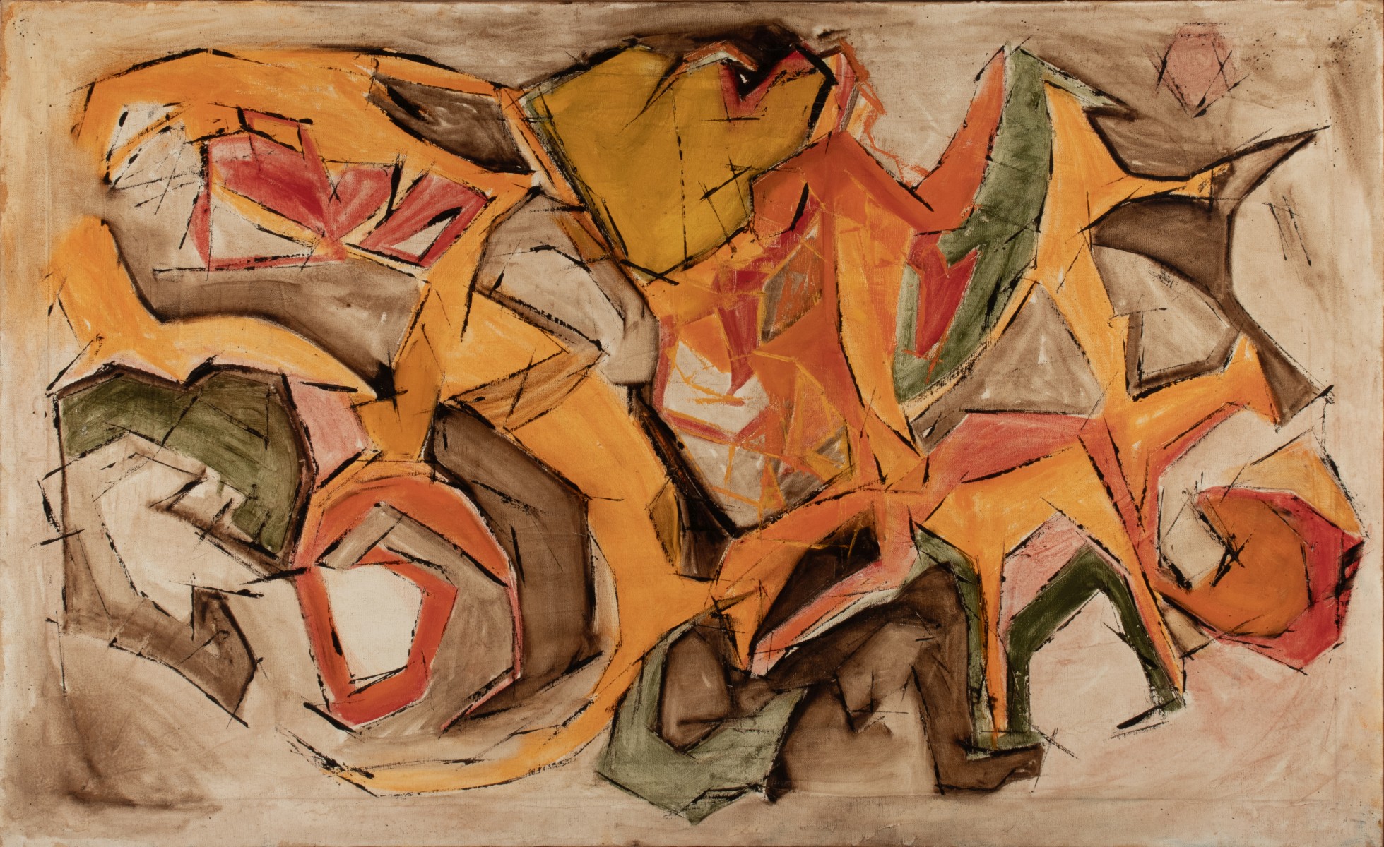 A SIGNED, UNIDENTIFIED ABSTRACT EXPRESSIONIST OIL