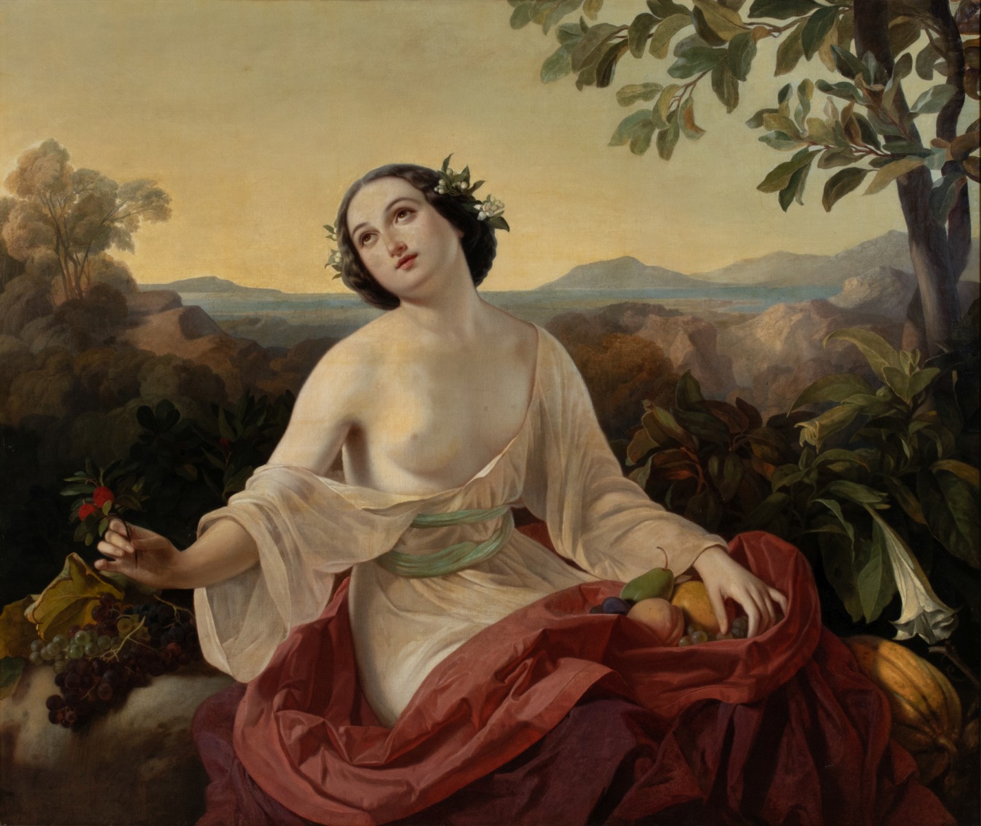 JOHANN GRUND (1808-1887) OIL ON CANVAS - ROME 1847