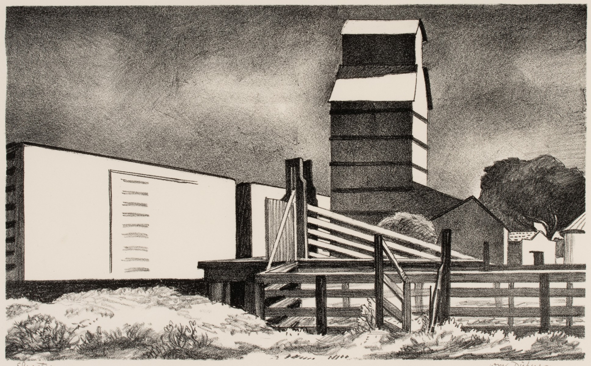 WILLIAM DICKERSON (1904-1972) PENCIL SIGNED LITHOGRAPH