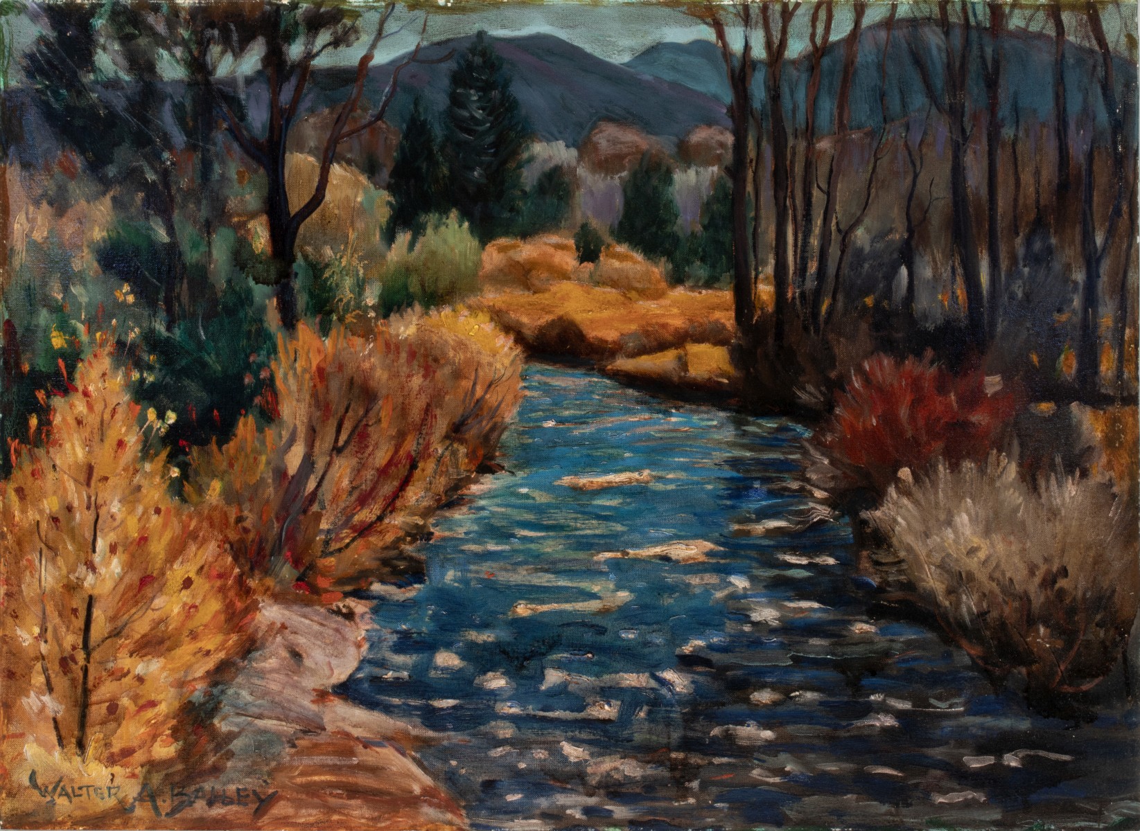 WALTER BAILEY (1894-1989) TAOS OIL ON CANVAS BOARD