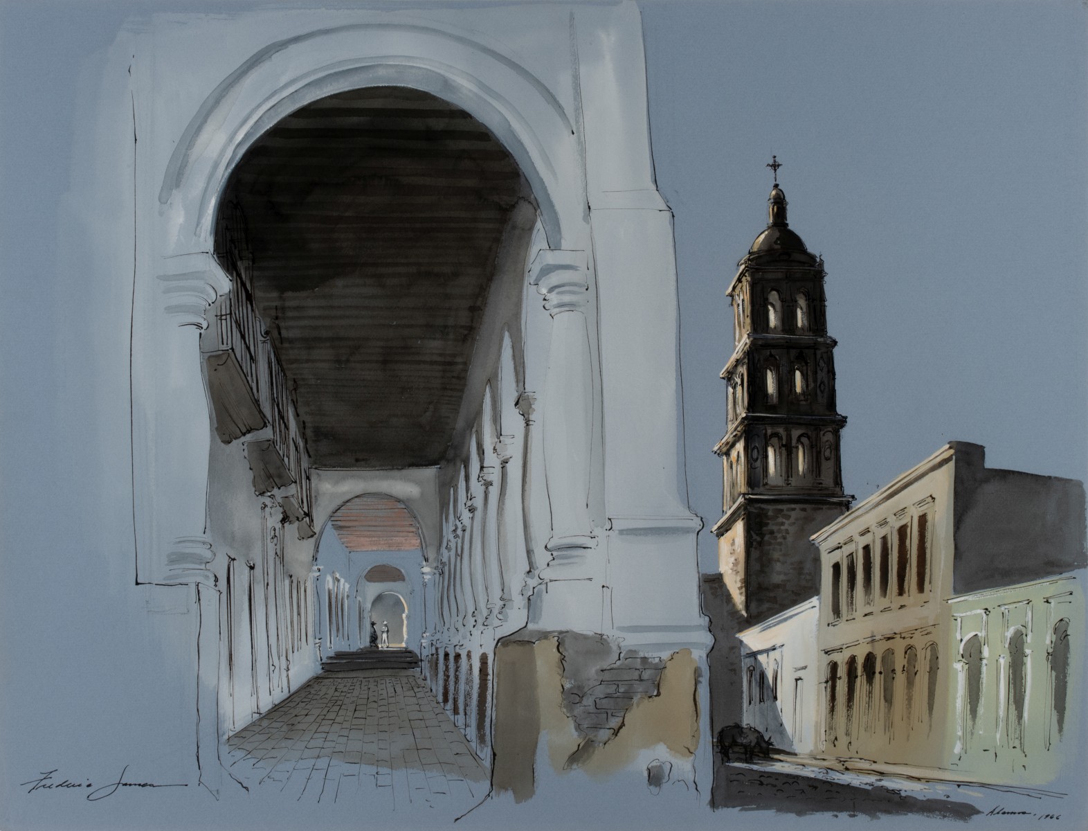 FREDERIC JAMES (1915-1985) MIXED MEDIA ON PAPER