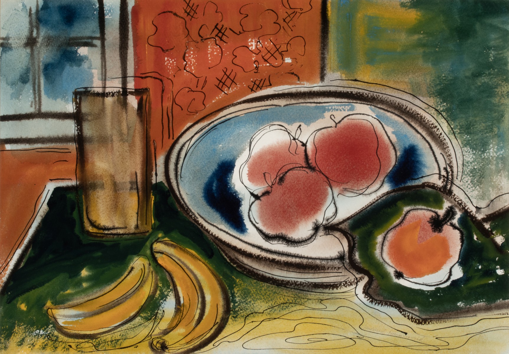 MILDRED HAMMOND (1897-1966) WATERCOLOR WITH PEN & INK