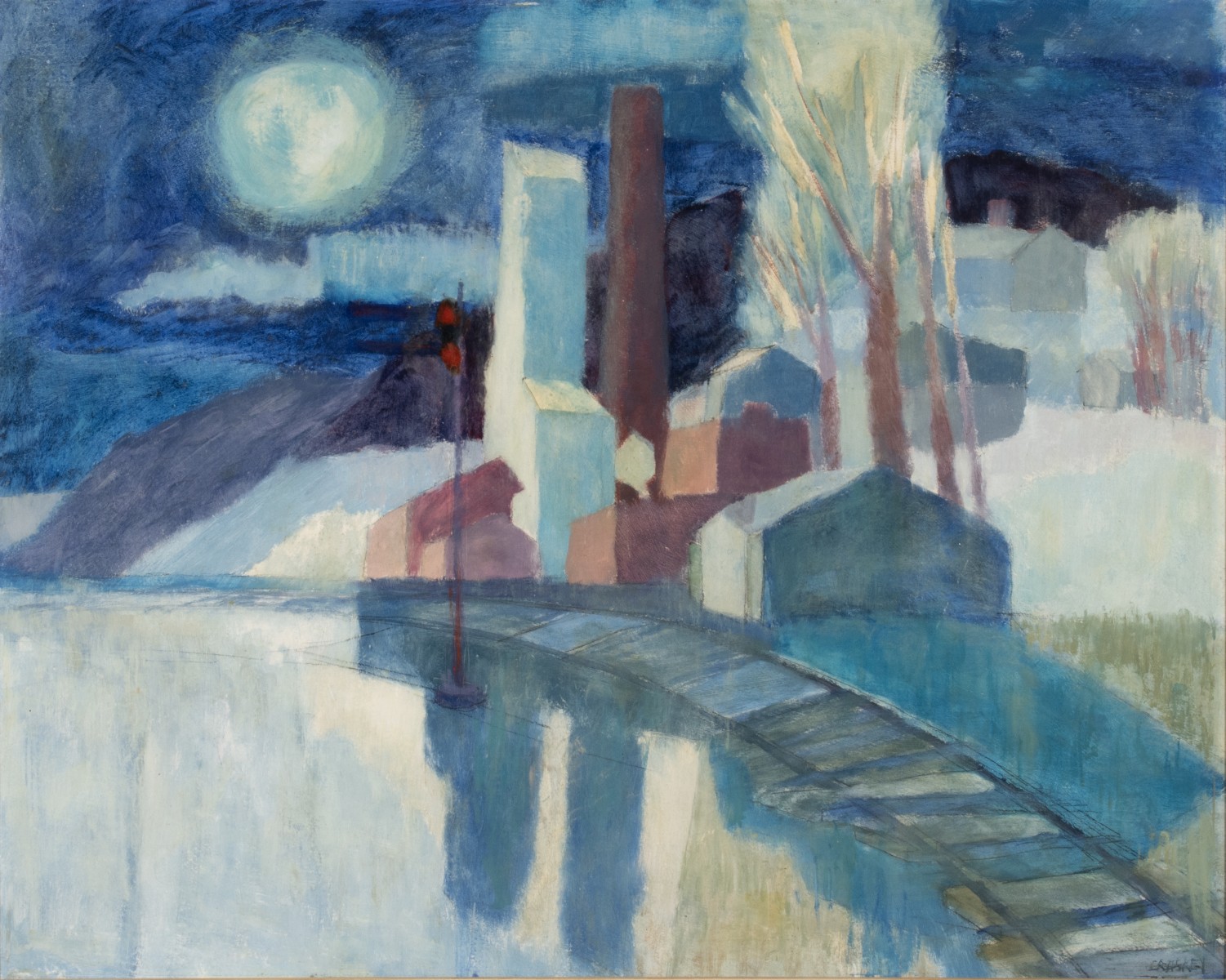 GEORGE CROSKEY (1917-2006) RARELY SEEN OIL ON MASONITE