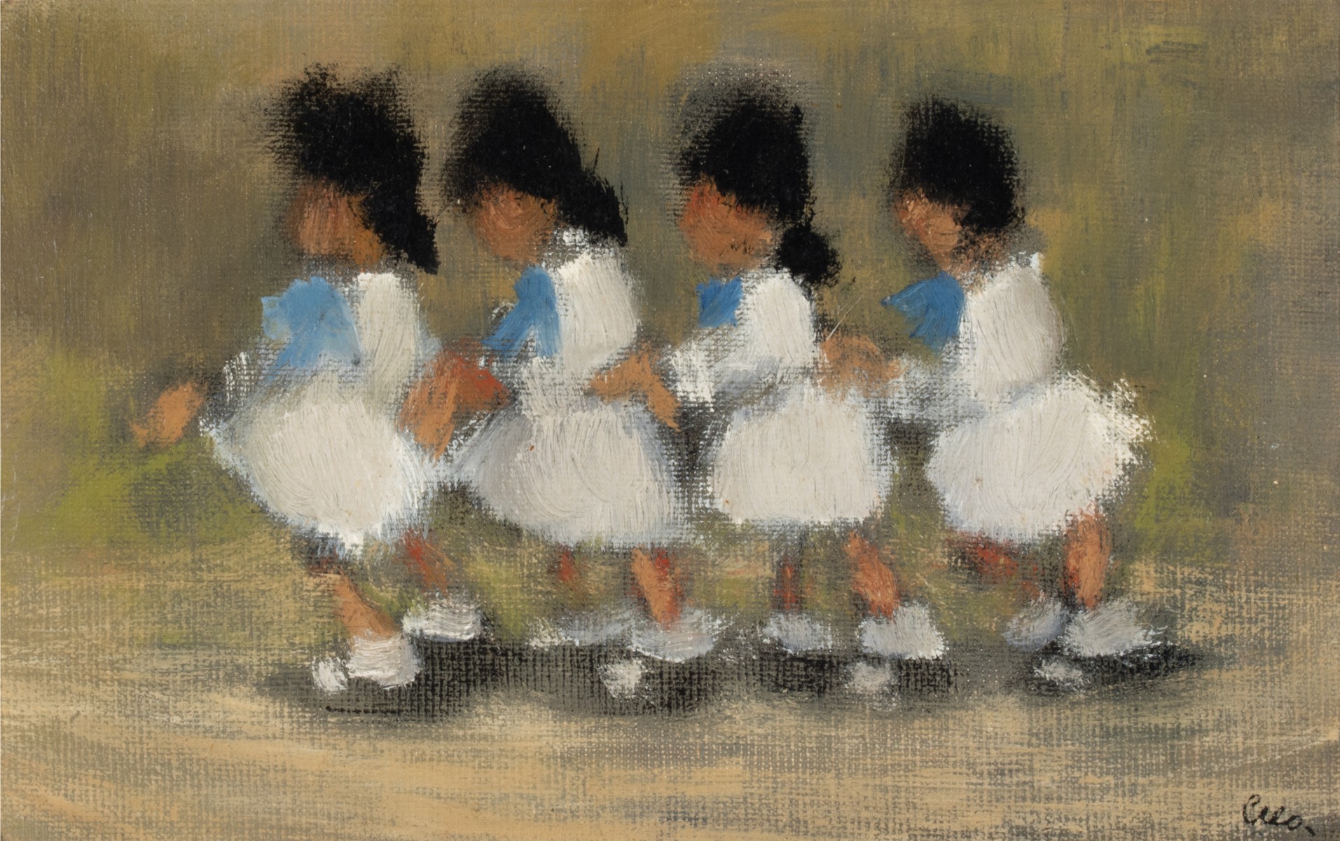 LEONARD CREO (1923-2019) OIL ON CANVAS BOARD