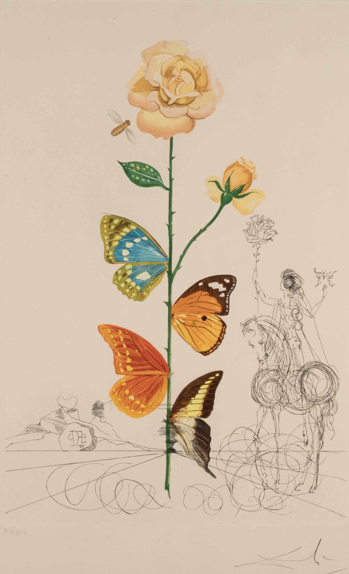 SALVADOR DALI (1904-1989) PENCIL SIGNED ETCHING