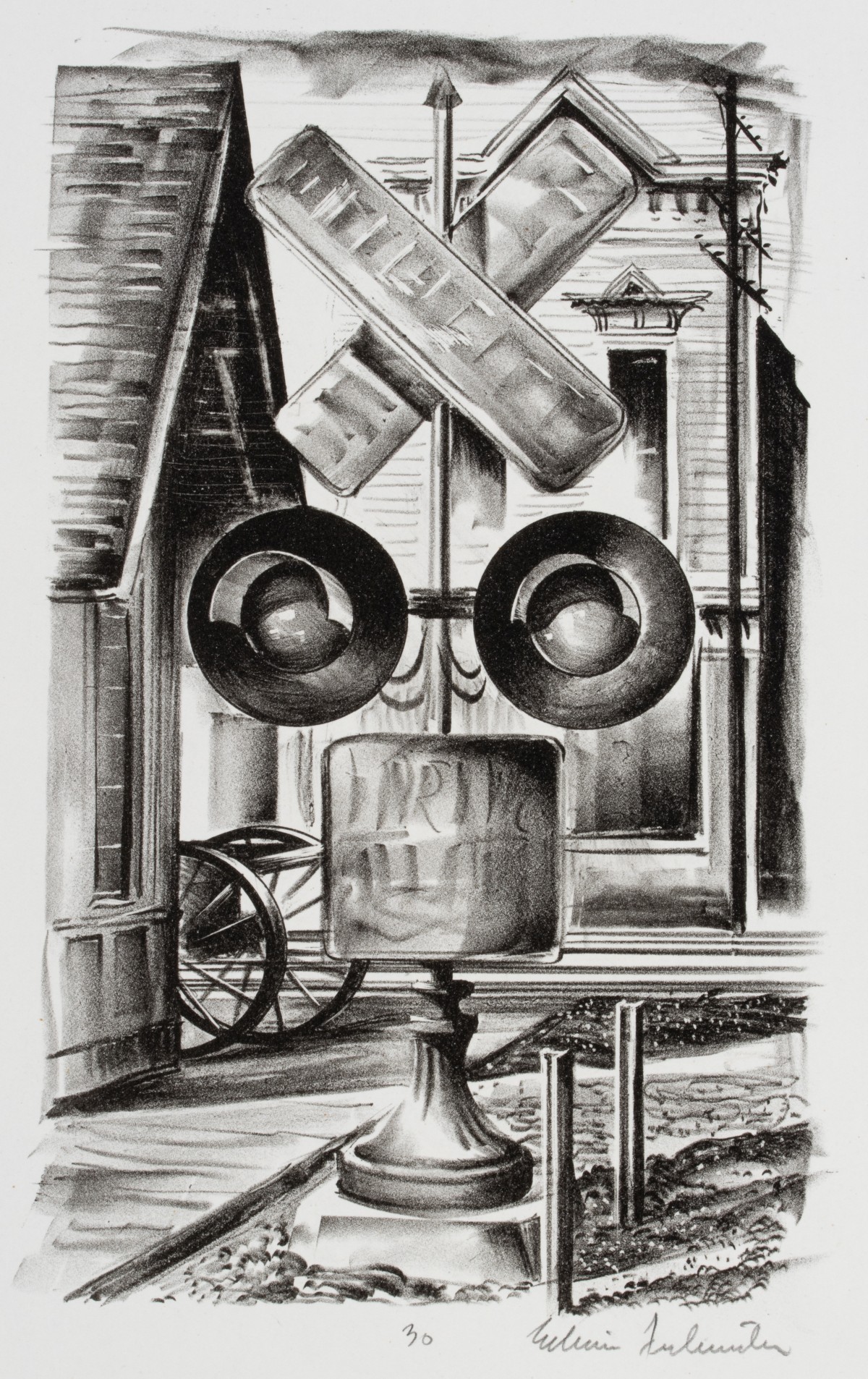 EDWIN FULWIDER (1913-2003) PENCIL SIGNED LITHOGRAPH (2)