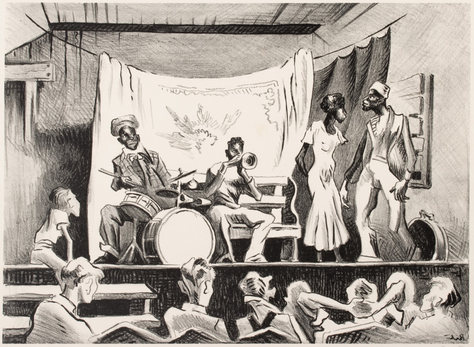 THOMAS HART BENTON (1889-1975) PENCIL SIGNED LITHOGRAPH