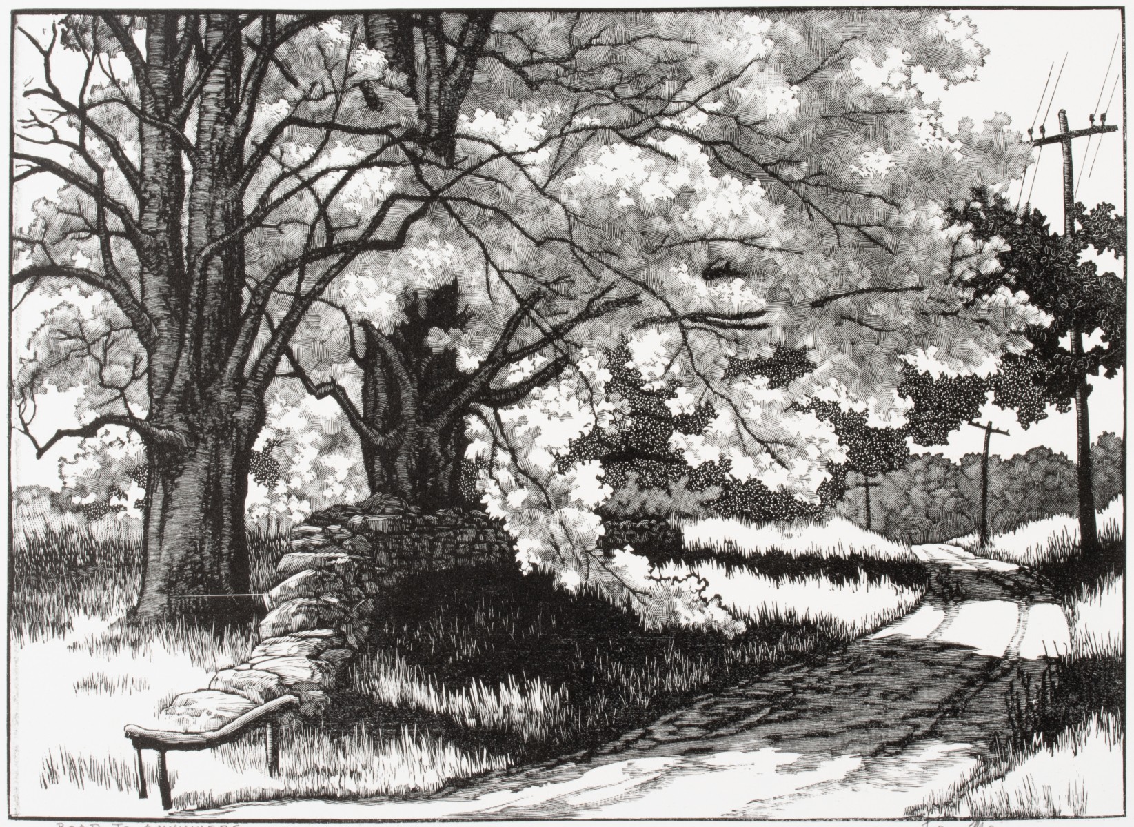 LEO MEISSNER (1895-1977) PENCIL SIGNED WOOD ENGRAVING