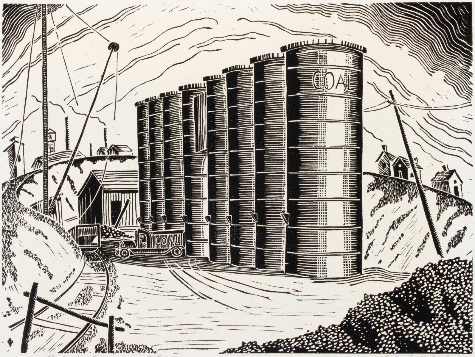 JOHN HELM, JR (1900-1972) PENCIL SIGNED LINOCUT