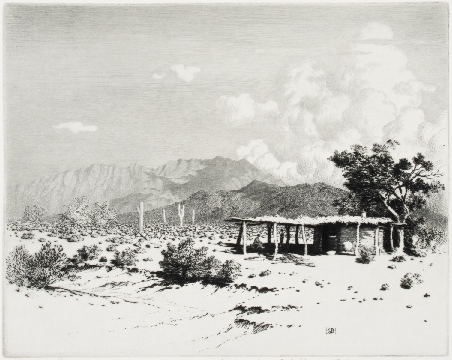 GEORGE ELBERT BURR (1859-1939) SIGNED DRYPOINT