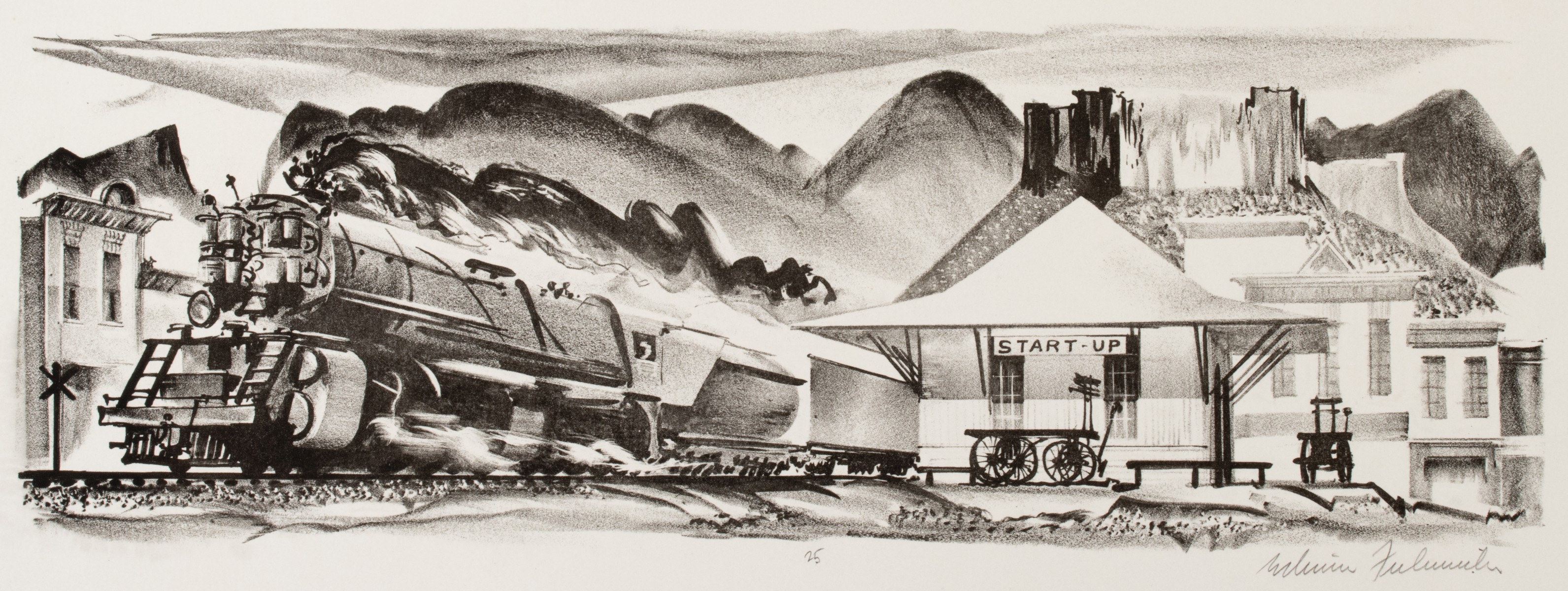 EDWIN FULWIDER (1913-2003) PENCIL SIGNED LITHOGRAPH