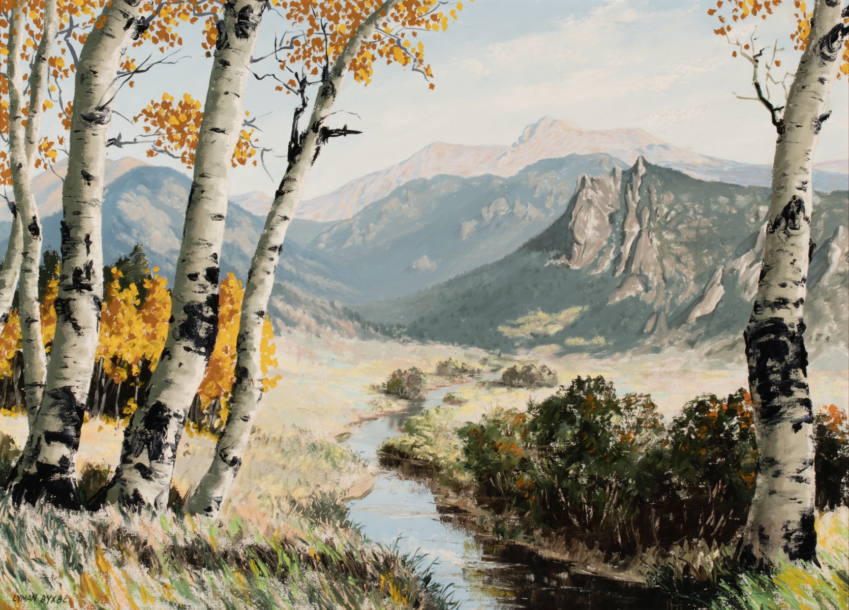 LYMAN BYXBE (1886-1980) ROCKY MOUNTAIN OIL ON CANVAS