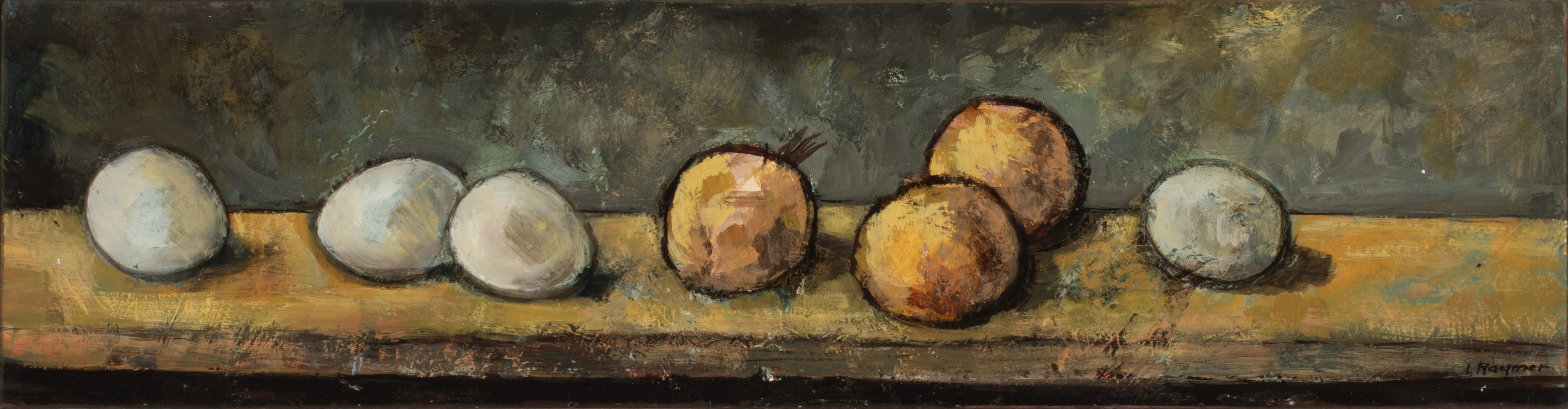 LESTER RAYMER (1907-1991) 1964 OIL ON MASONITE