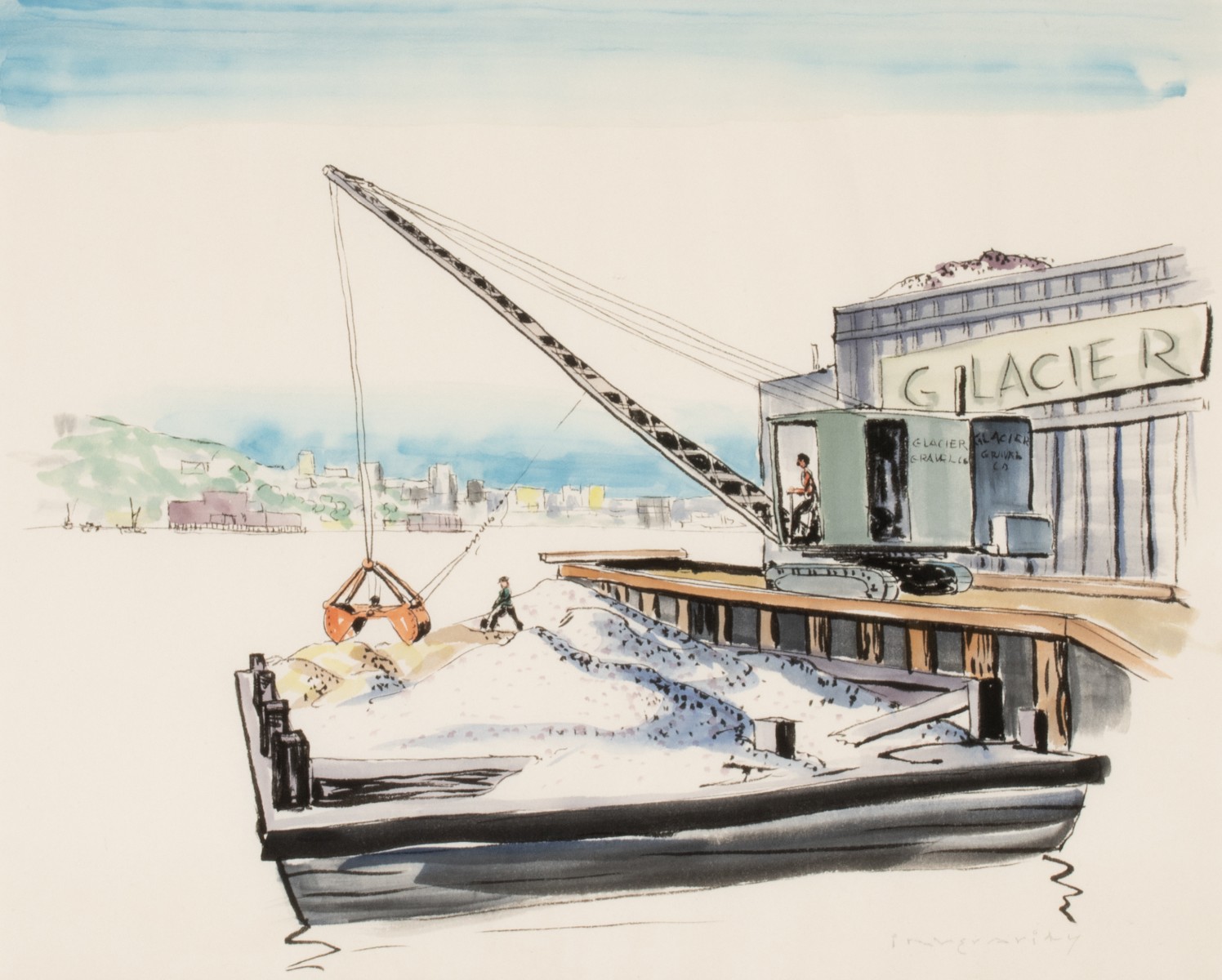 ROBERT INVERARITY (1909-1999) INDUSTRIAL WATERCOLOR