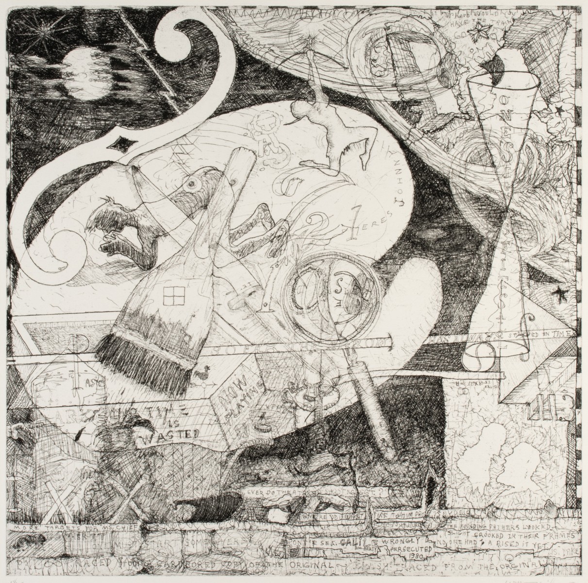 WILLIAM T. WILEY (1937-2021) PENCIL SIGNED ETCHING