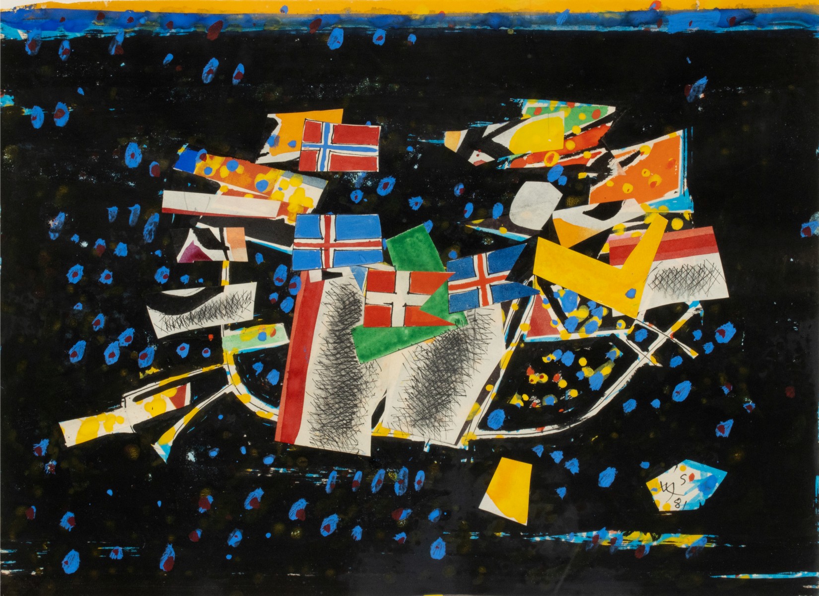 ULFERT S. WILKE (1907-1987) MIXED MEDIA WITH COLLAGE