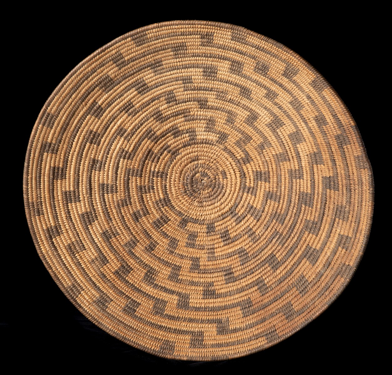 A SHALLOW 17-INCH PIMA BASKETRY BOWL