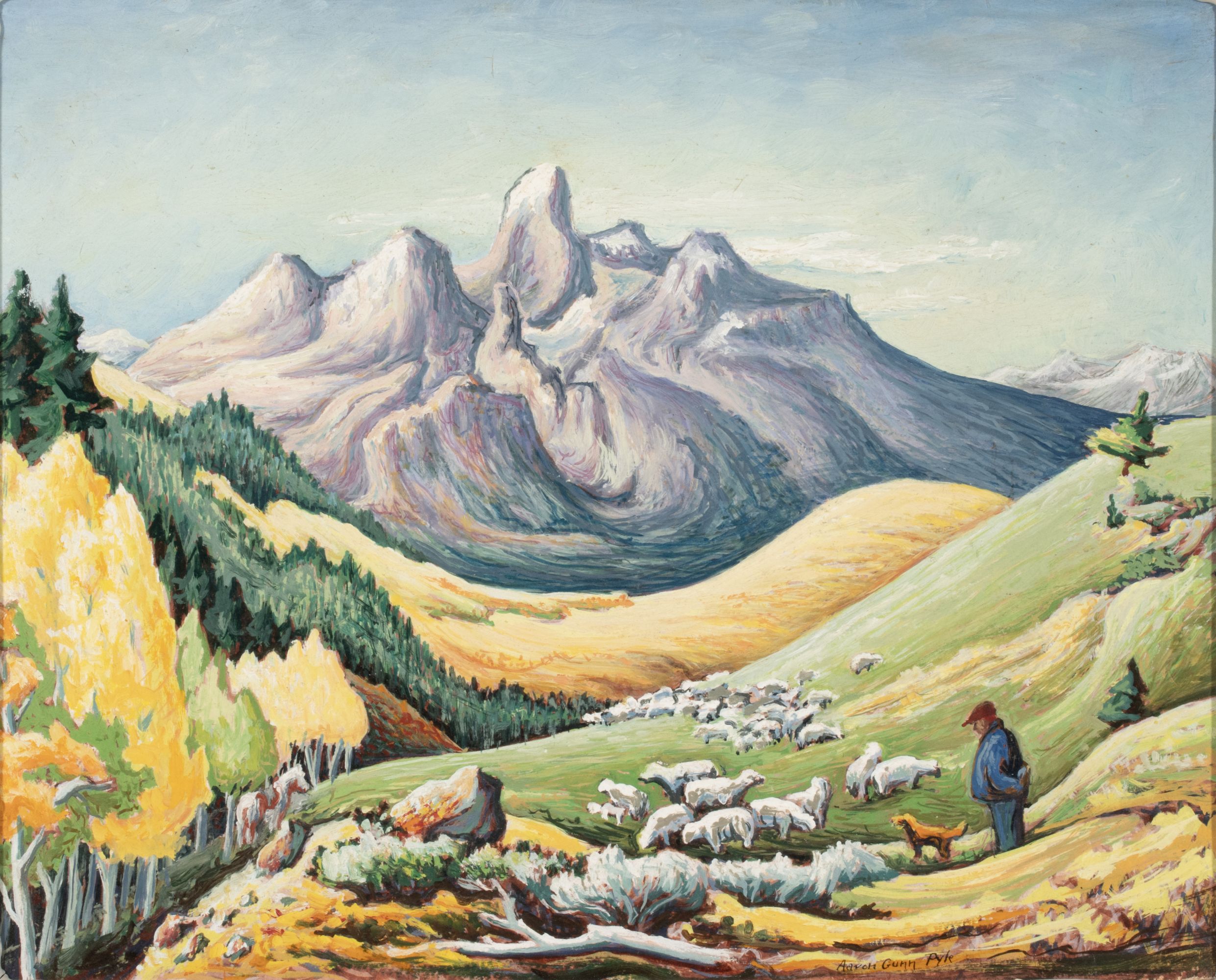 AARON PYLE (1903-1972) TEMPERA ON ARTIST'S BOARD