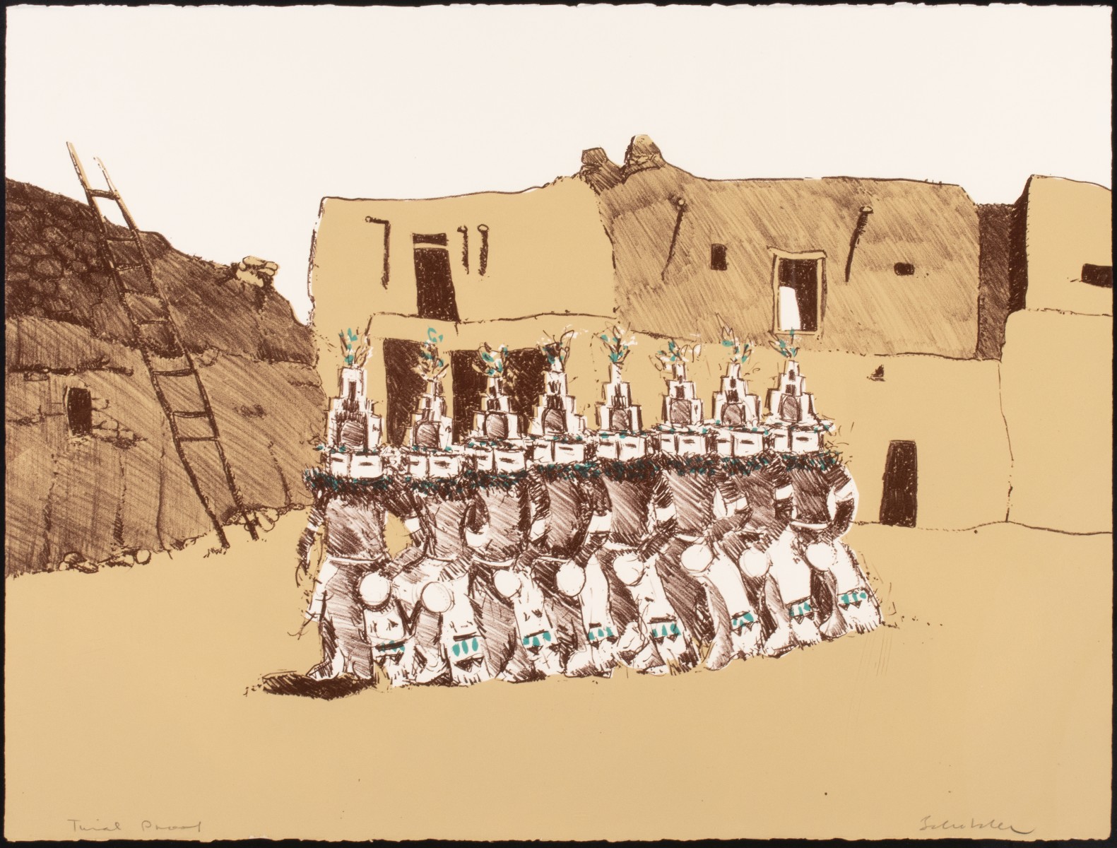 FRITZ SCHOLDER (1937-2005) TRIAL PROOF COLOR LITHOGRAPH