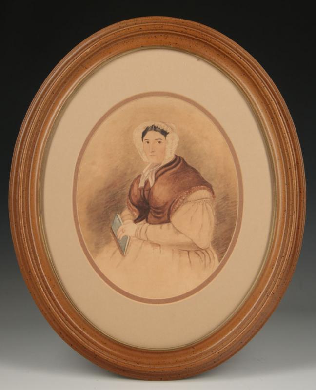 A 19TH C. FOLK ART PORTRAIT OF SARAH 1237